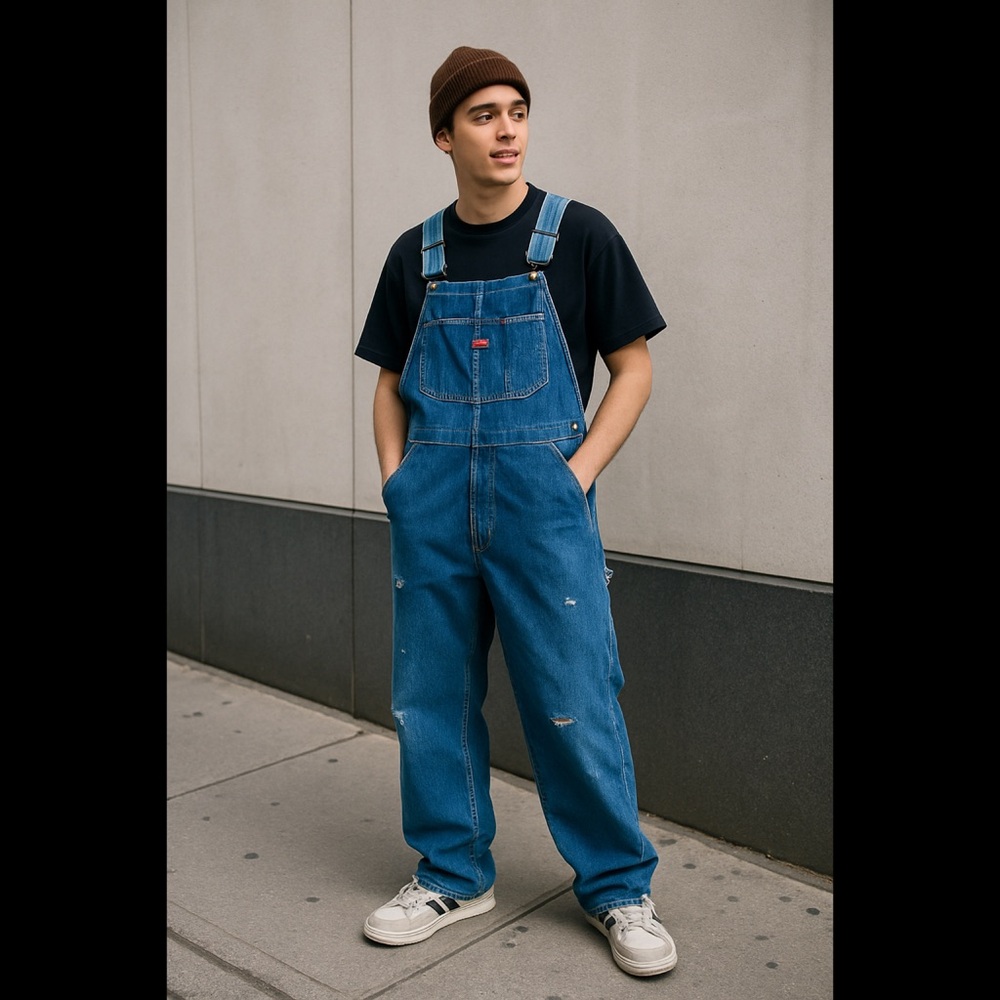 57. 💎 ⭐️ Vintage Dickies Denim Overalls 44x30 Carpenter Streetwear Made in USA